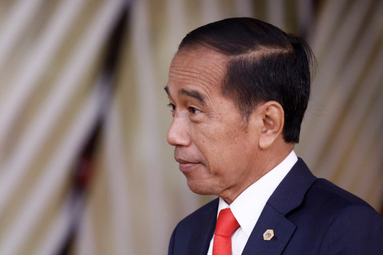 President Joko “Jokowi” Widodo arrives on Dec. 14, 2022 to attend the EU-ASEAN commemorative summit at the Europa building in Brussels.