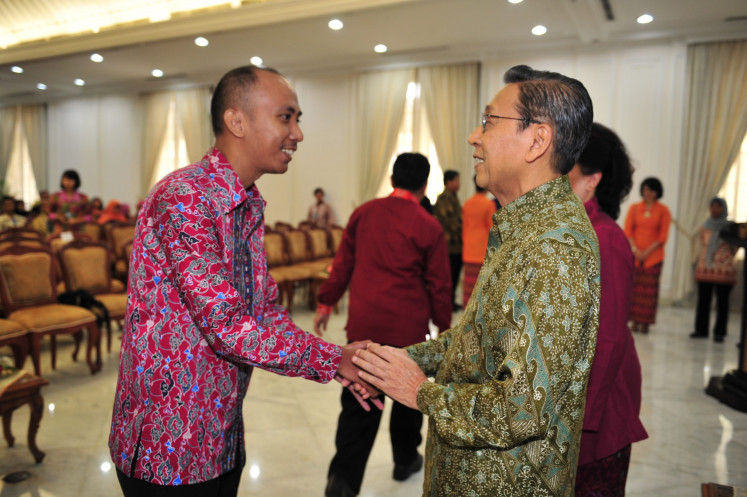 Recognition: Sherwin Ufi receives an award from then-vice president Boediono in Jakarta in 2013. (Courtesy of Sherwin Ufi)
