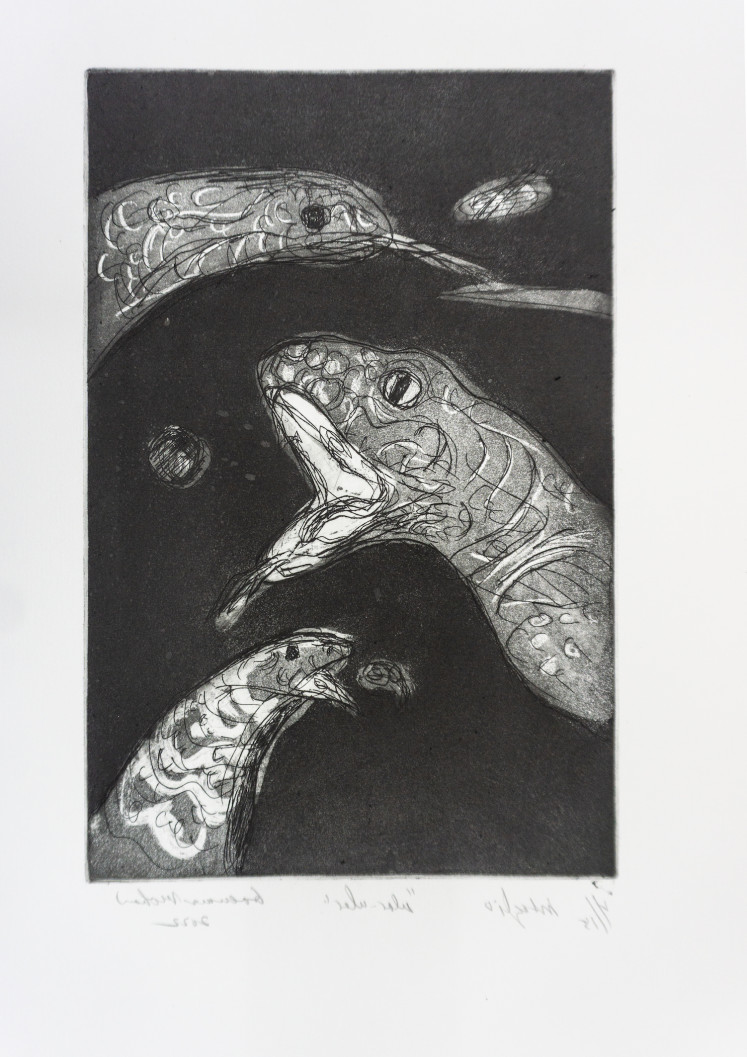 Hiss: 'Ular Ular': Aquatint etching on cotton paper. (Courtesy of DEVFTO)
