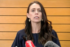 This video frame grab from TVNZ via AFPTV taken on January 19, 2023 shows New Zealand's Prime Minister Jacinda Ardern announcing she will resign from her post next month, in Wellington. Ardern, a global figurehead of progressive politics, shocked the country on January 19 by announcing she would resign from office in a matter of weeks. 
