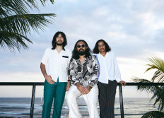Unconventional trio: The members of rock band Ali (from left), John Paul “Coki” Patton, Arswandaru Cahyo and Absar Lebeh, are set to play the Crystal Sand Tour in Australia in February, unusually before releasing their debut studio album. (Courtesy of Ali)