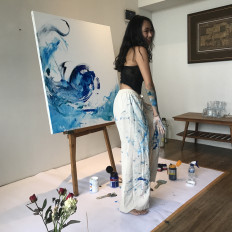 Heart and soul: Artist Sastia Naresvari shares her creative process. (Courtesy of JP/Tunggul Wirajuda)