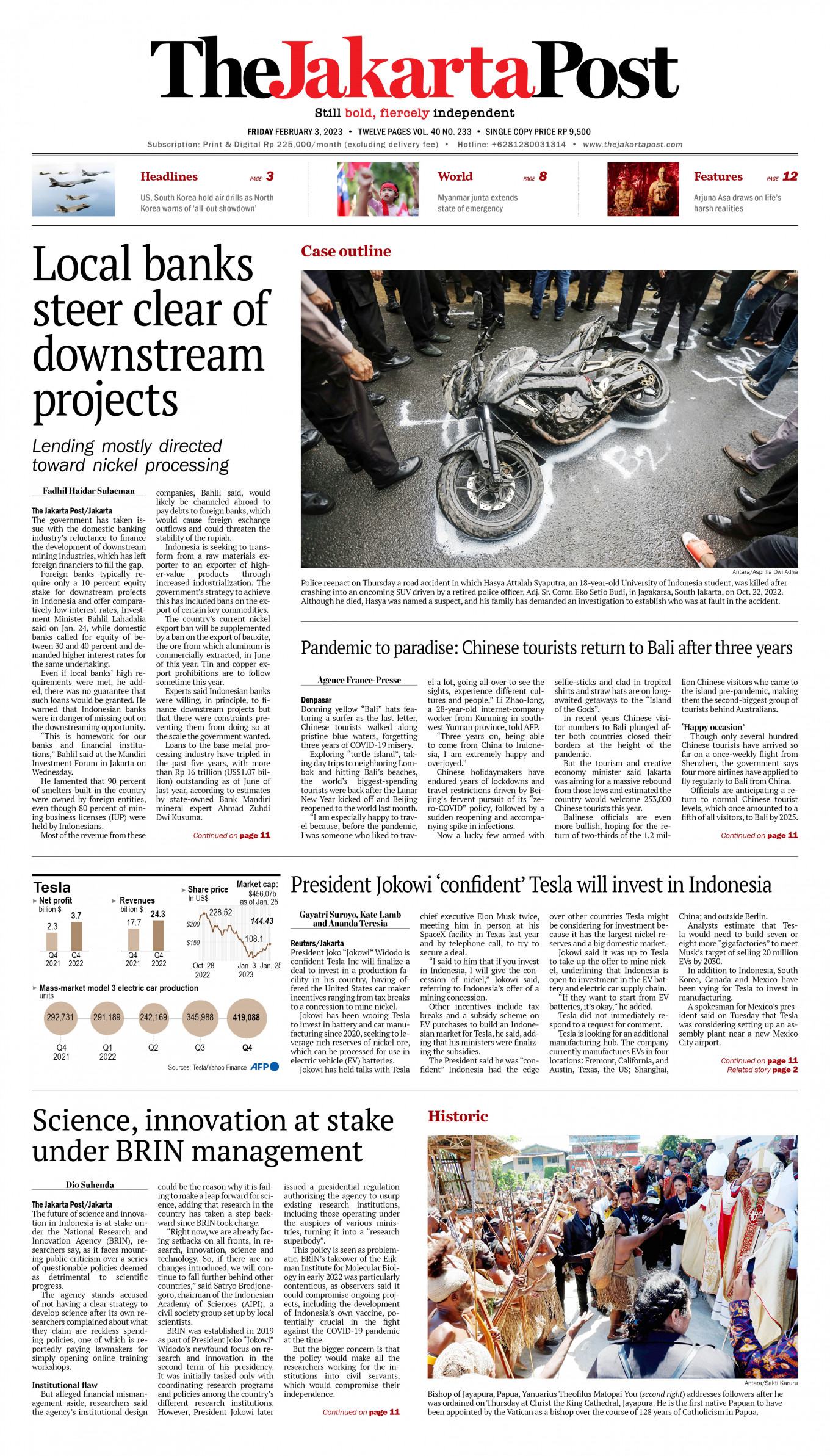 Frontpage - Fri, February 3, 2023 - The Jakarta Post