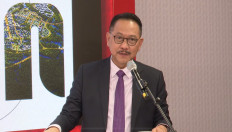 Nusantara Capital City (IKN) Authority head Bambang Susantono speaks to business executives in Davos, Switzerland on Jan. 17.