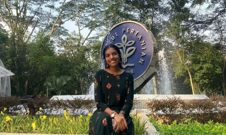 Ready to embark: Sonea Edwards came to Indonesia with an open mind from Malaysia, her sights set on IPB University’s veterinary medicine program. (Courtesy of Sonea Edwards)