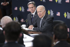 United States President Joe Biden (right) hosts the US-Pacific Island Country Summit with Secretary of State Antony Blinken (left) at the State Department in Washington, DC, on September 29, 2022.