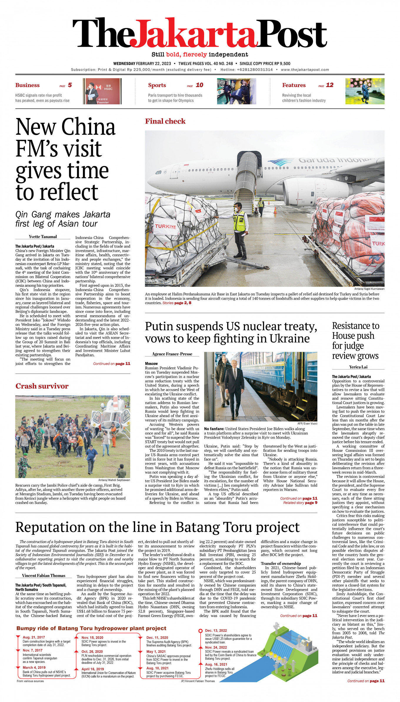Frontpage - Wed, February 22, 2023 - The Jakarta Post