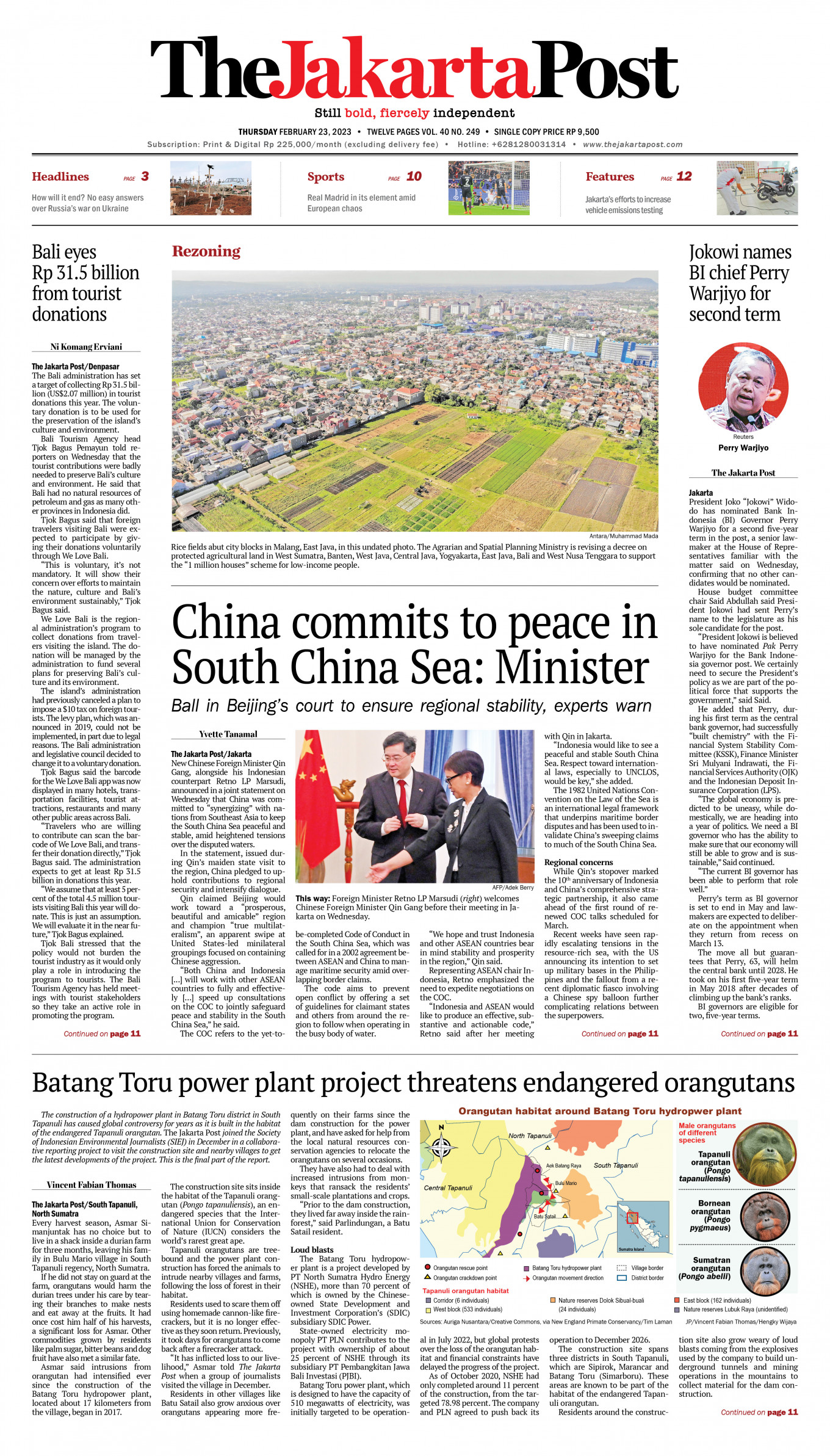 Frontpage - Thu, February 23, 2023 - The Jakarta Post