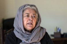 In this picture taken on February 11, 2023, Afghan women's activist Mahbouba Seraj speaks during an interview with AFP in Kabul.