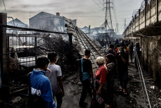 Plumpang, North Jakarta on March 4, 2023, after a fire at a nearby fuel storage depot run by state energy firm Pertamina.