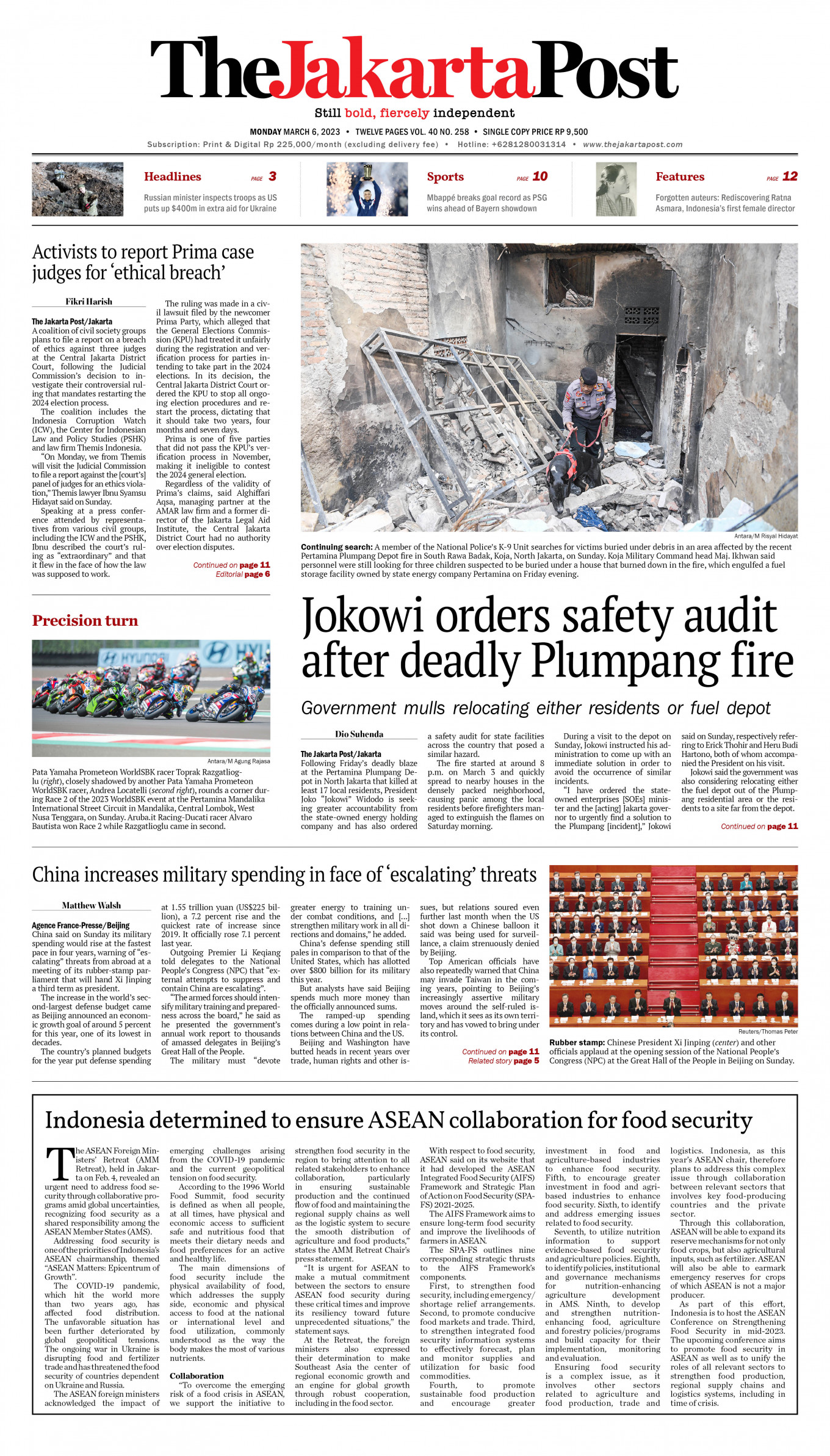Frontpage - Mon, March 6, 2023 - The Jakarta Post