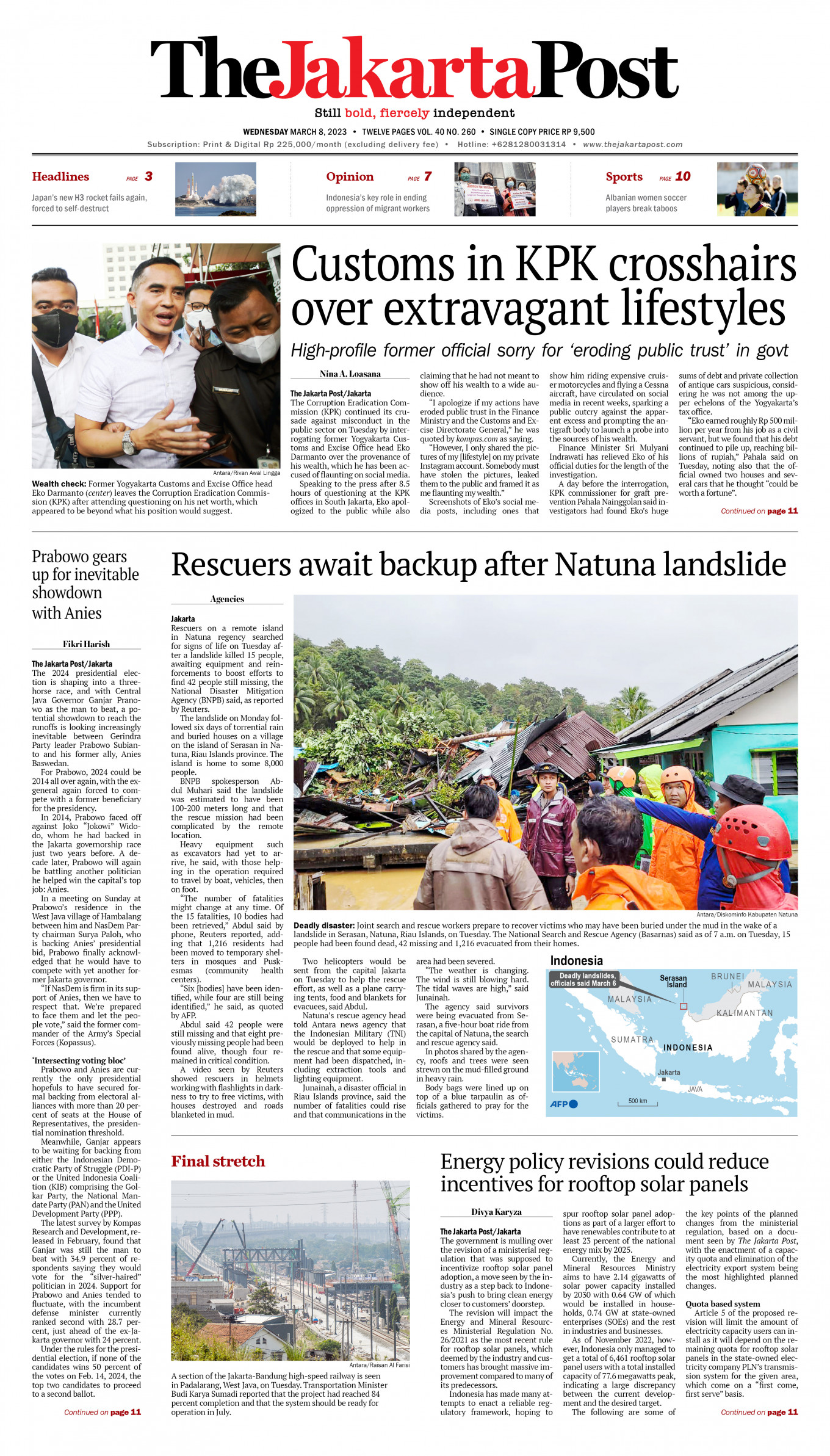 Frontpage - Wed, March 8, 2023 - The Jakarta Post