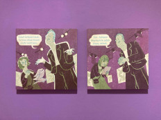 Lighthearted affair: Although the subject matter comes across as quite cryptic for the general public, the visual presentation of the works makes up for being lost in translation (JP/Anindito Ariwandono)