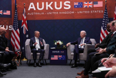 US President Joe Biden participates in a bilateral meeting with Australian Prime Minister Anthony Albanese at Navy Gateway Inns and Suites, in San Diego, California US, March 13, 2023. 