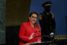 Honduras President Iris Xiomara Castro Sarmiento addresses the 77th Session of the United Nations General Assembly at UN headquarters in New York, US, Sep. 20, 2022. 