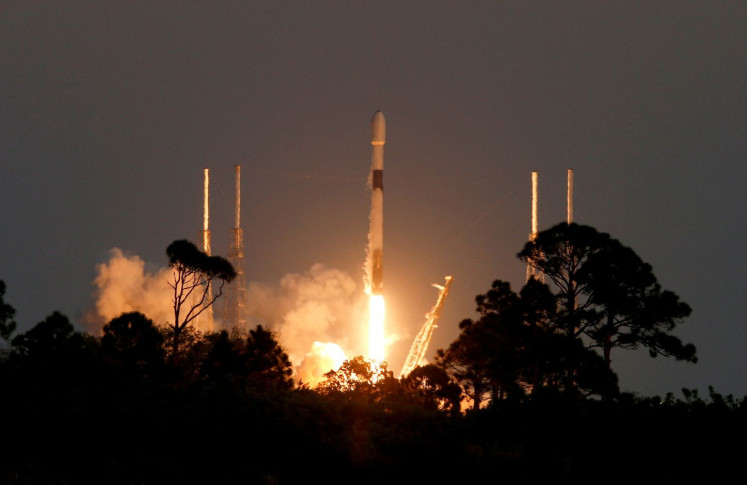 A SpaceX Falcon 9 rocket lifts off with a payload of 21 Starlink satellites from the Cape Canaveral Space Force Station in Cape Canaveral, Florida, the United States, on February 27, 2023.