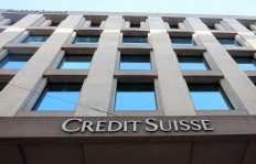 A logo is pictured on the Credit Suisse bank in Geneva, Switzerland, on March 15, 2023.
