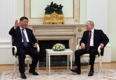 Russian President Vladimir Putin meets with China's President Xi Jinping at the Kremlin in Moscow on March 20, 2023.