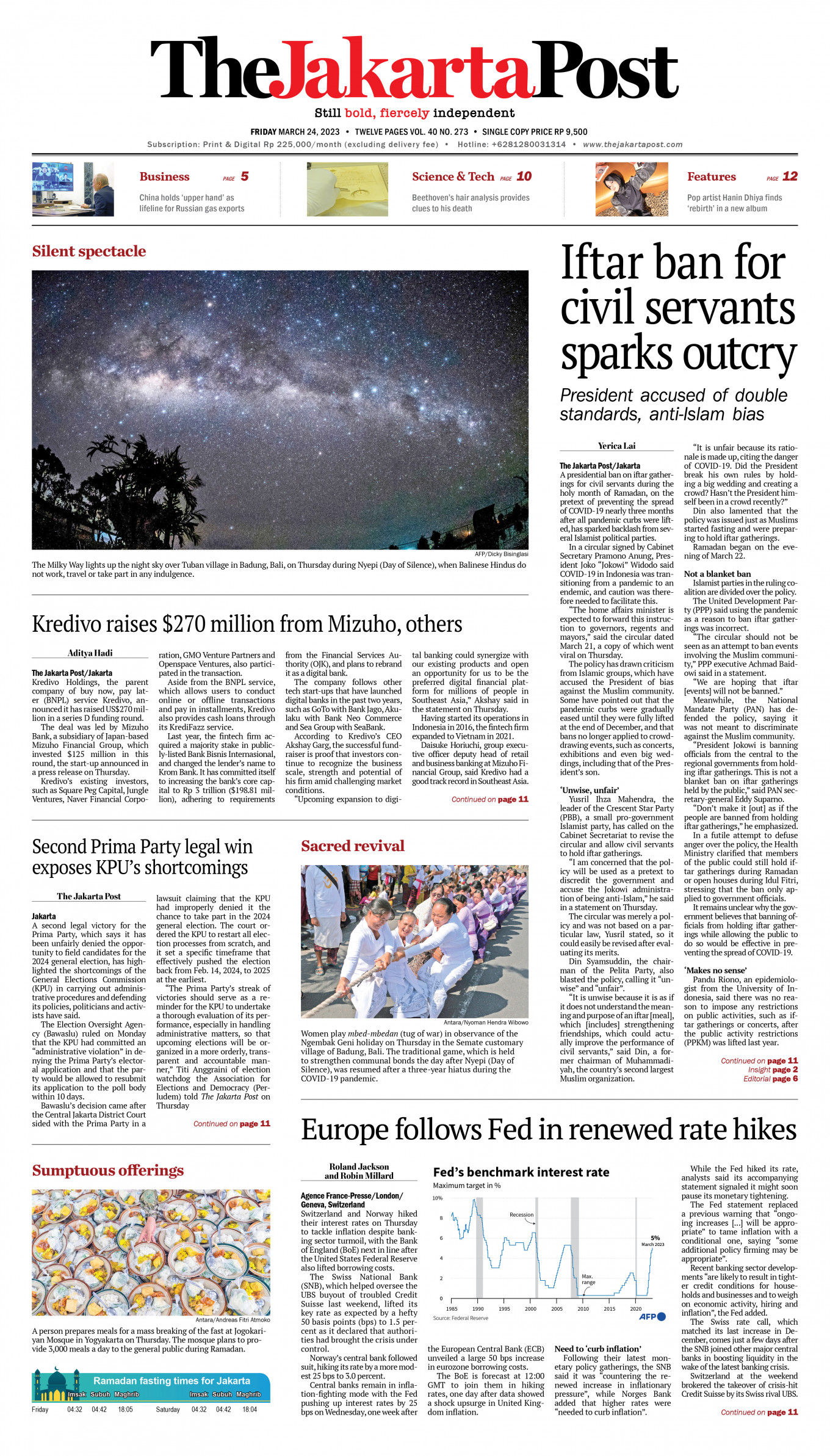 Frontpage - Fri, March 24, 2023 - The Jakarta Post