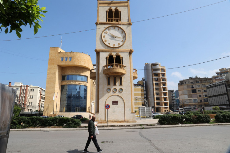 A clock tower in Beirut’s Jdeideh district indicates the time on March 26, 2023 after Lebanon’s government announced a decision to delay daylight savings. The caretaker government announced on March 23, 2023 its decision to delay rolling clocks forward until April 20, instead of the last week of March as is usually the case in Lebanon and much of the northern hemisphere.