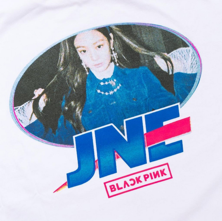 Spoofery: Kamengski's mashup of local expedition company JNE's logo with South Korean girl band BLACKPINK's Jennie Kim. (Courtesy of Kamengski)