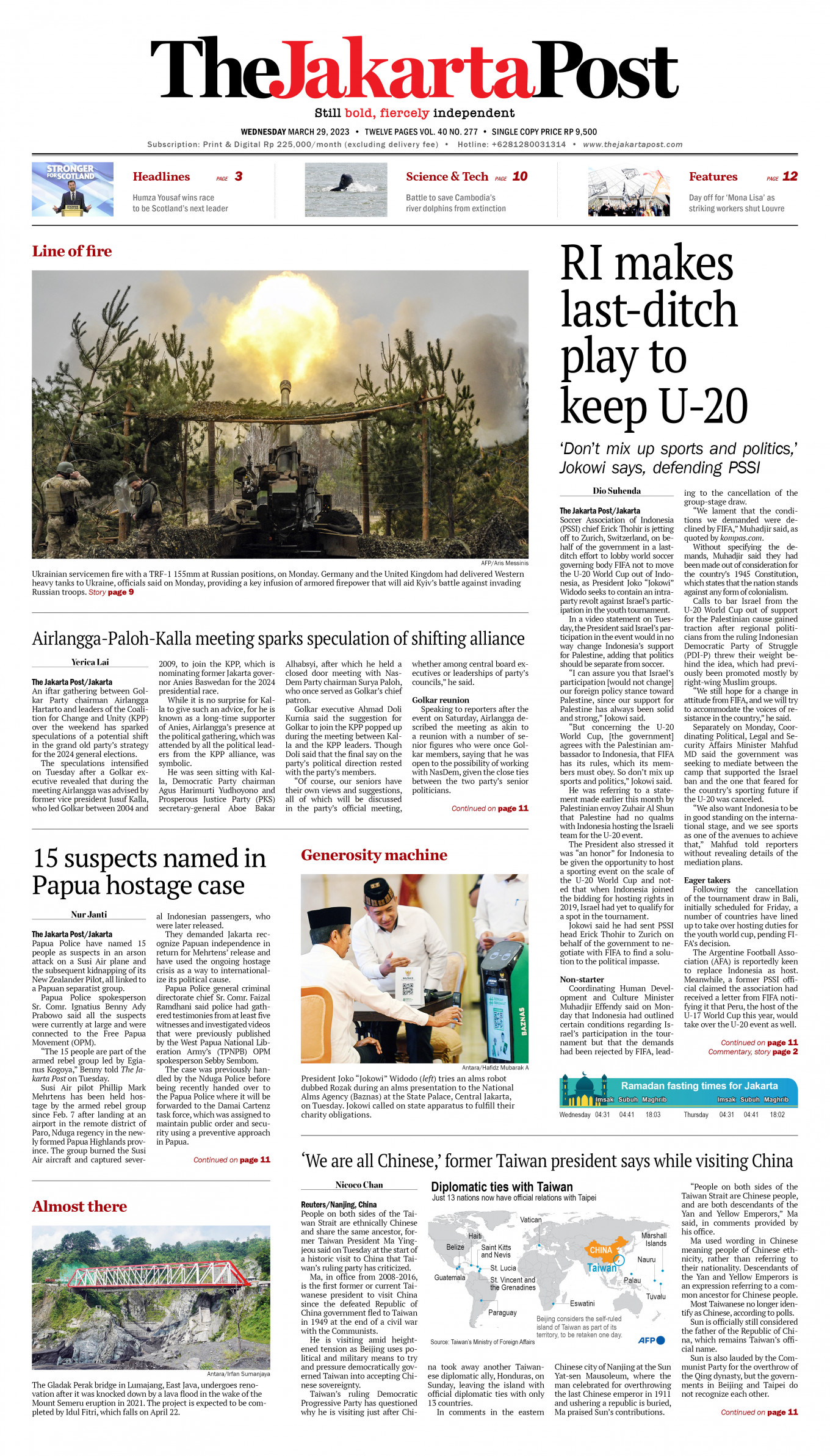 Frontpage - Wed, March 29, 2023 - The Jakarta Post