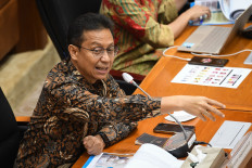 Health Minister Budi Gunadi Sadikin speaks during a hearing with House of Representatives Commission IX in Senayan, South Jakarta, on March 28. The meeting focused on the digital transformation strategy and revitalization of primary health service starting from the posyandu (community health centers).