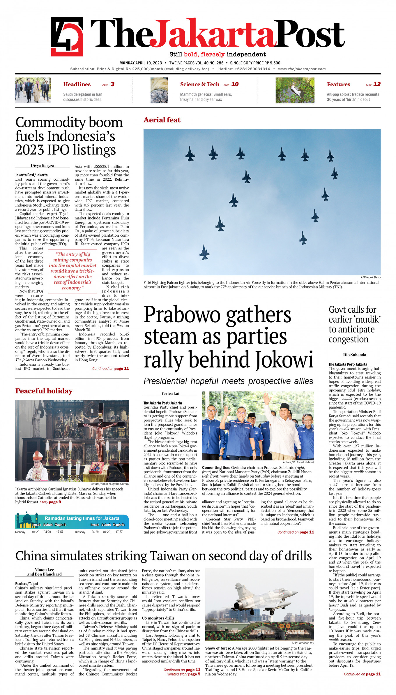 Frontpage - Mon, April 10, 2023 - The Jakarta Post