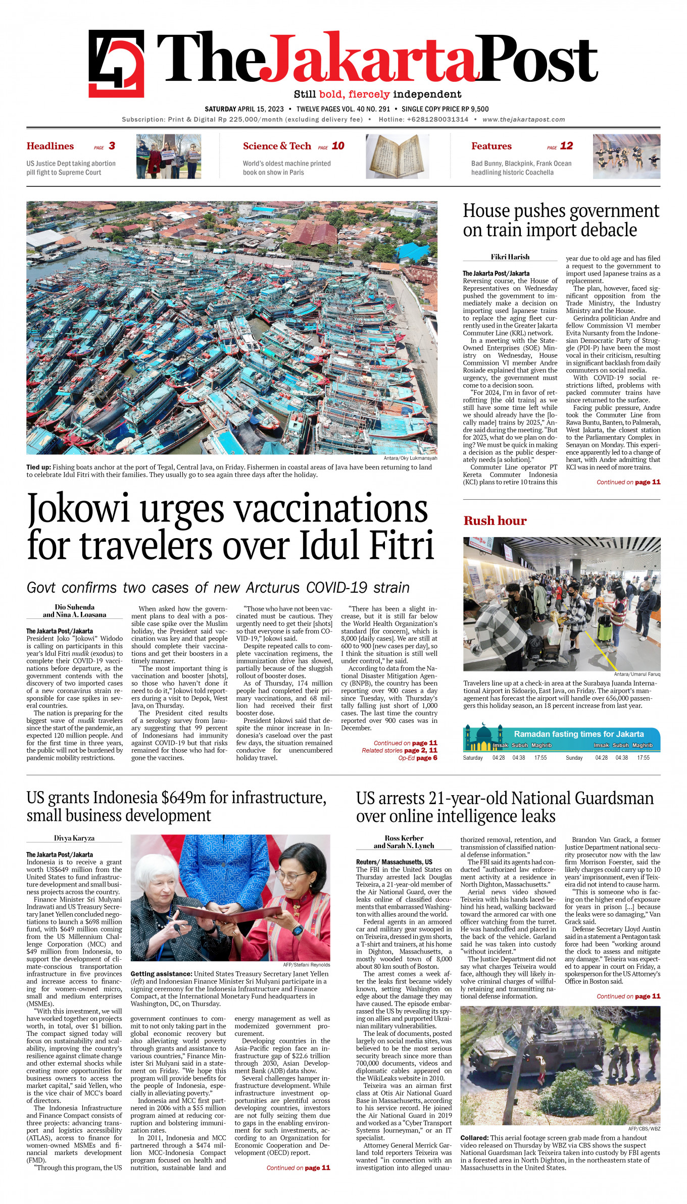 Frontpage - Sat, April 15, 2023 - The Jakarta Post