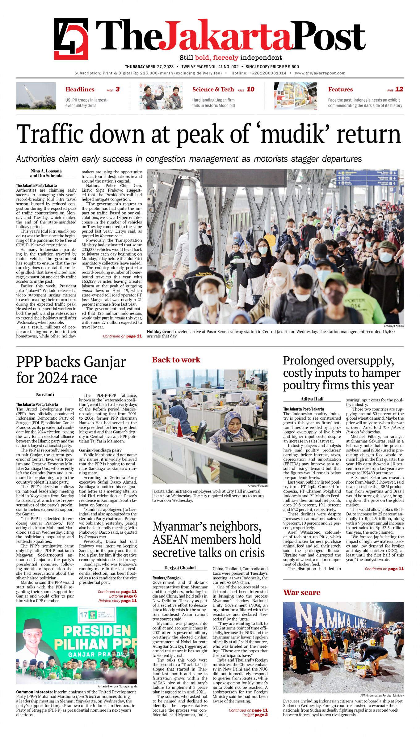 Frontpage - Thu, April 27, 2023 - The Jakarta Post