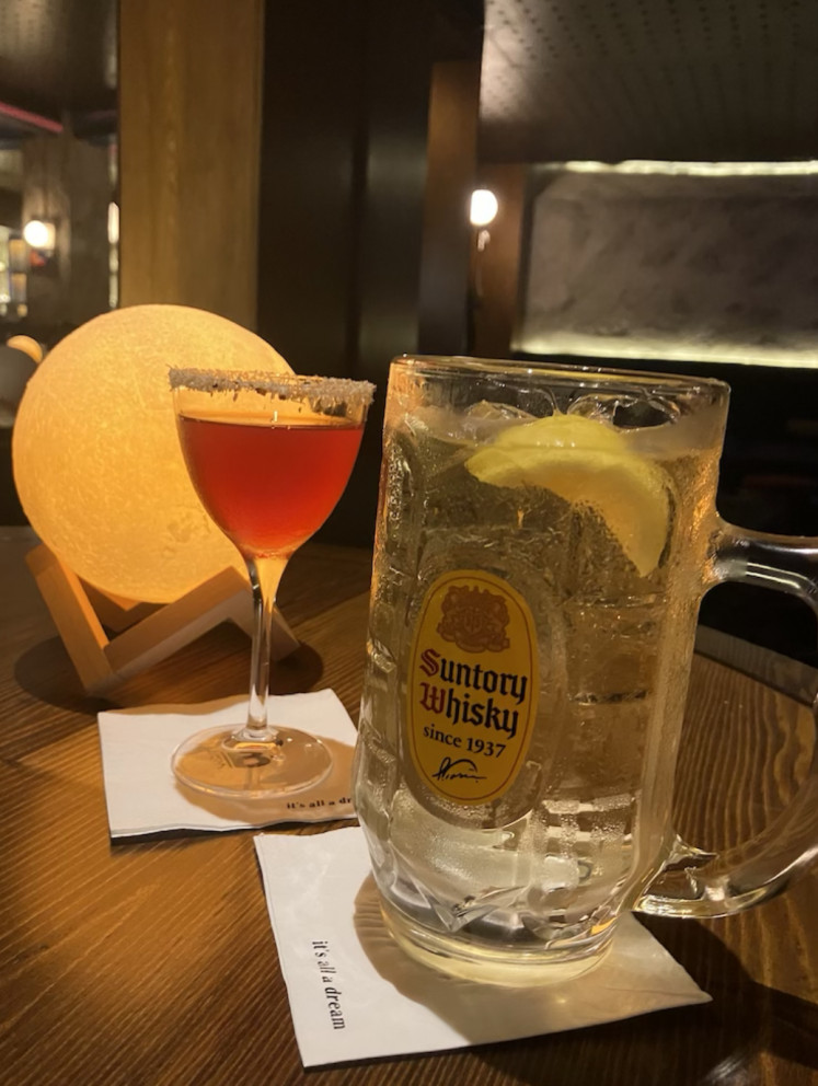 After-hours refreshment: Some of BEBOP's signature drinks are Watanabe (left) and Suntory Mega Highball. (JP/Felix Martua)