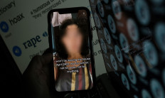 This illustration photo created in Los Angeles, on April 14, 2023 shows a video played on Tik Tok where the user warns about the return of National Rape Day, a hoax that has resurfaced on TikTok for the second time. The hoax that rape was legal for a day was knocked down by fact-checkers two years ago. But it went viral again this year on TikTok, illustrating what researchers call “zombie“ misinformation. The stomach-churning falsehood that groups of men have declared April 24 as “National Rape Day,“ giving them free rein to commit sexual violence, crept its way to TikTok fame in 2021, sparking alarm in countries including the United States and Britain.
