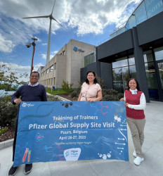 Three RI biotech lecturers visit Pfizer factory in Belgium, learn global best practices