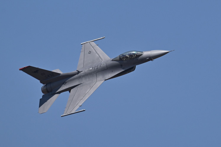 Soaring demand: A United States Air Force F-16 Fighting Falcon flies past during the second day of the 14th edition of Aero India 2023 at the Yelahanka Air Force Station in Bengaluru, Karnataka, India, on Feb. 14, 2023. Ukraine has requested that its Western allies provide the light multirole jet fighter to help repel the Russian invasion.