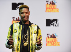 US rapper Fetty Wap poses in the press room during the 2015 MTV Movie Awards in Los Angeles, California, on April 12, 2015.