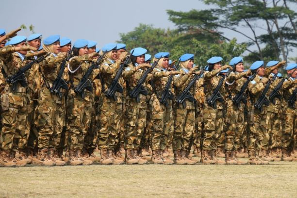 International duty: Indonesian women soldiers gear up for their United Nations peacekeeping mission in Congo and Lebanon on Aug. 31, 2018.  
