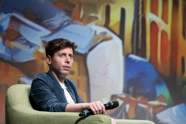 OpenAI CEO Sam Altman addresses the audience at an event in Paris on May 26, 2023.
