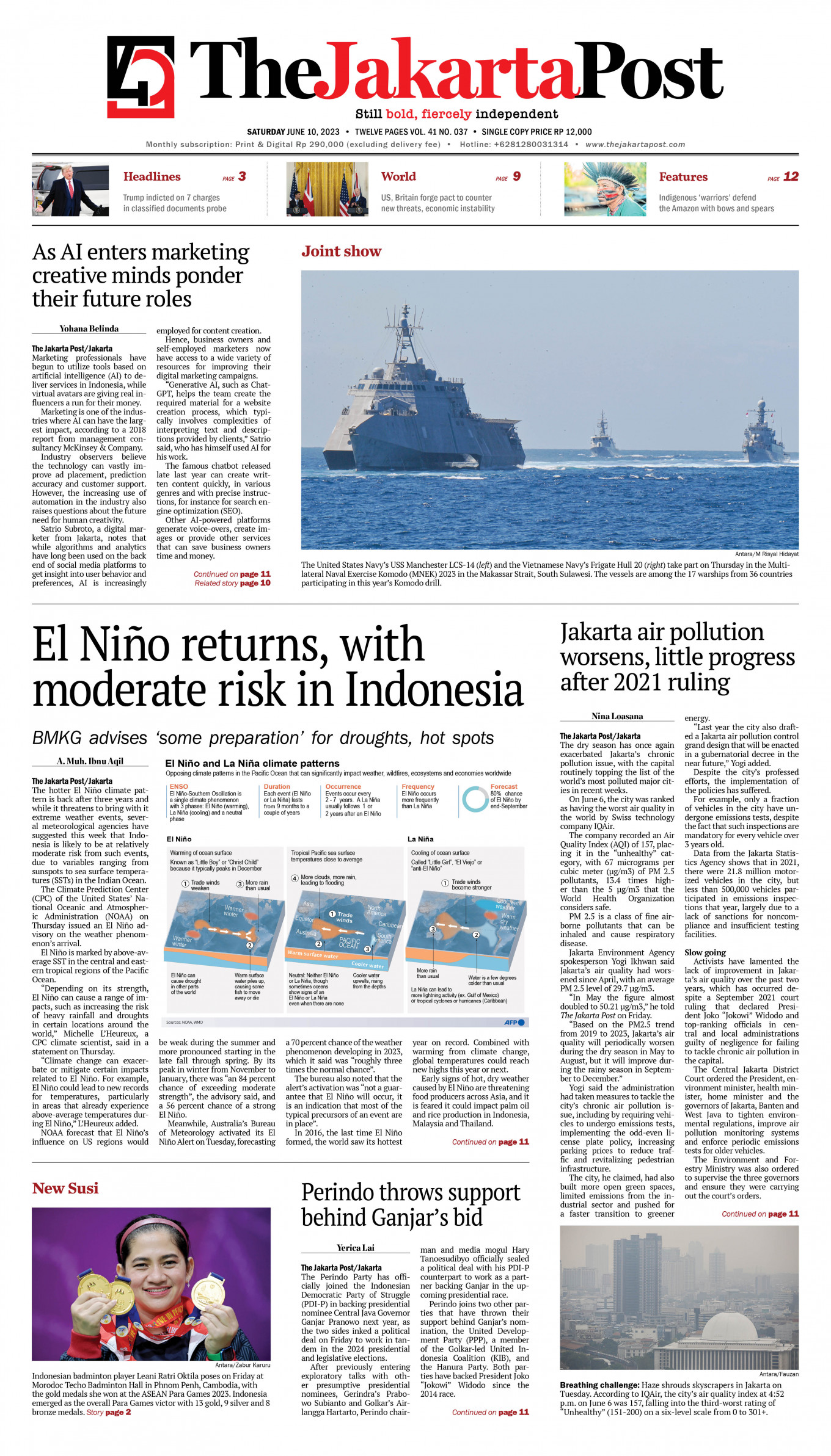 Frontpage - Sat, June 10, 2023 - The Jakarta Post