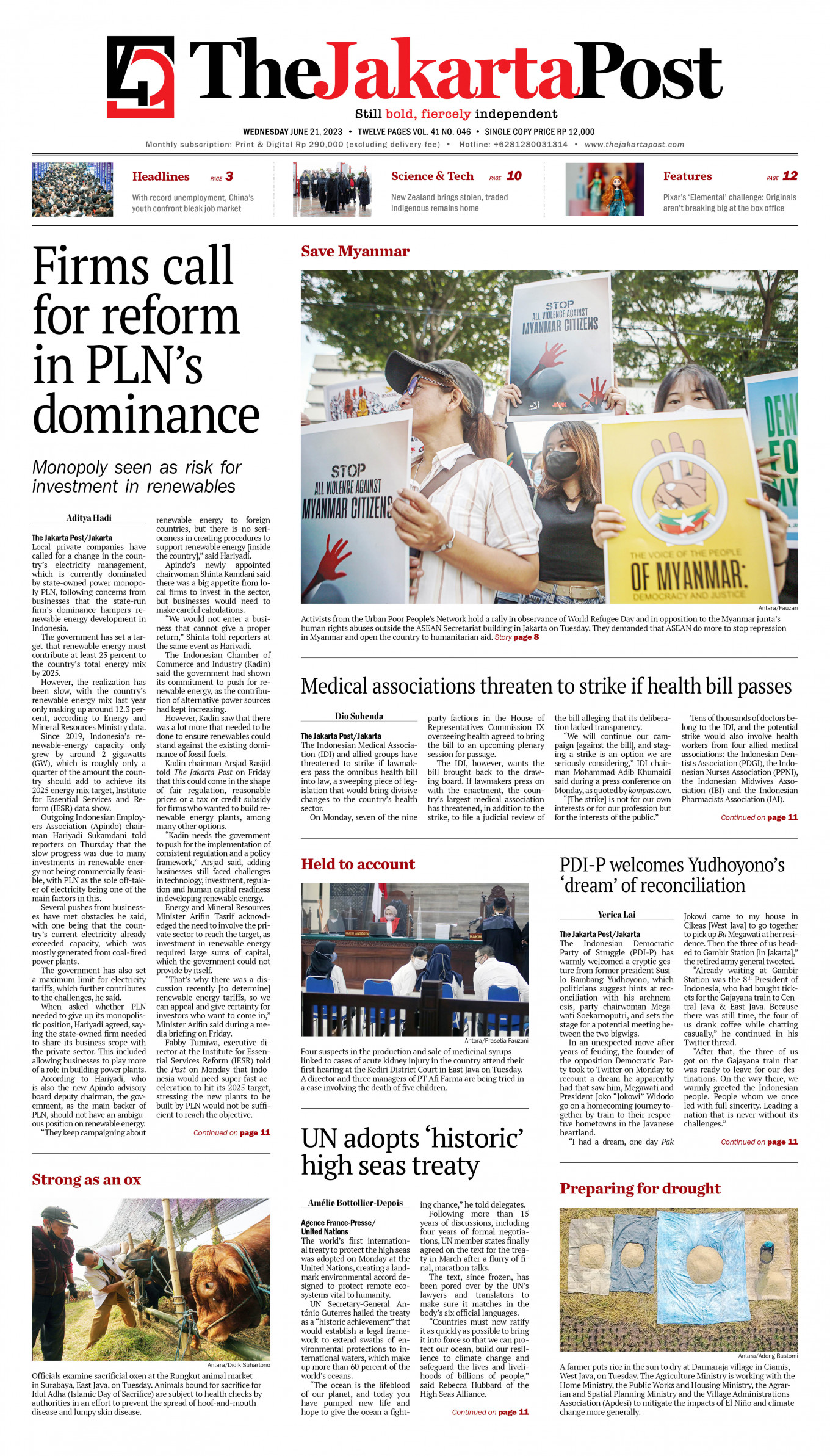 Frontpage Wed June 21 2023 The Jakarta Post