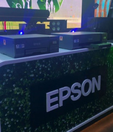 The Epson EcoTank L8050 (A4) and Epson EcoTank L18050 (A3+WiFi) Ink Tank Printers are displayed during the launch of the electronics company&rsquo;s latest photo printers on June 22, 2023 at Black Owl in Central Jakarta.