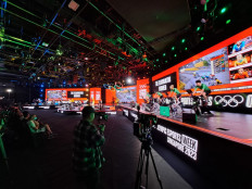 Athletes at each others' throats in final showdown for cycling at the Olympic Esports Week 2023 held on June 23, 2023, in Singapore.