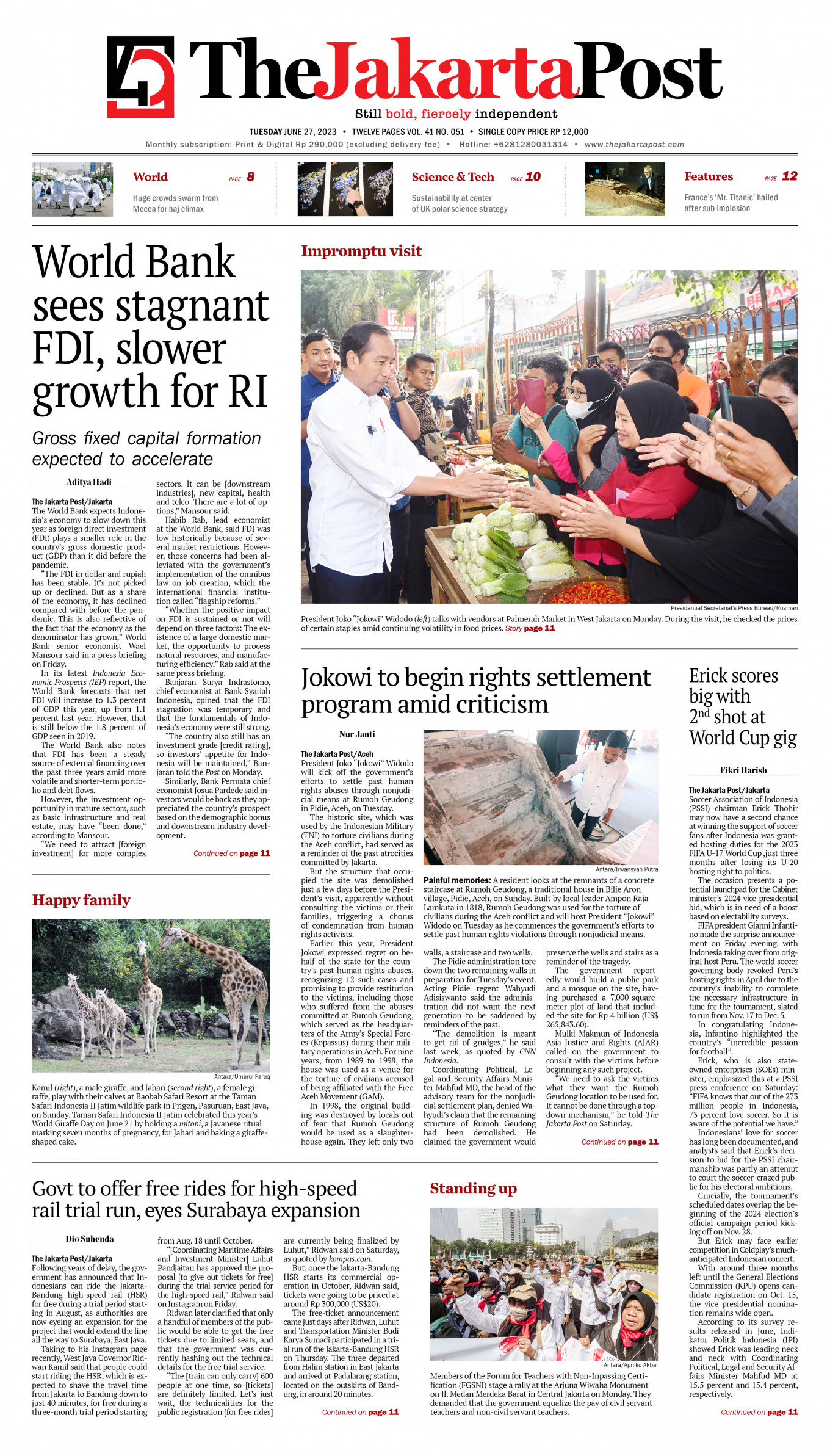 Frontpage - Tue, June 27, 2023 - The Jakarta Post