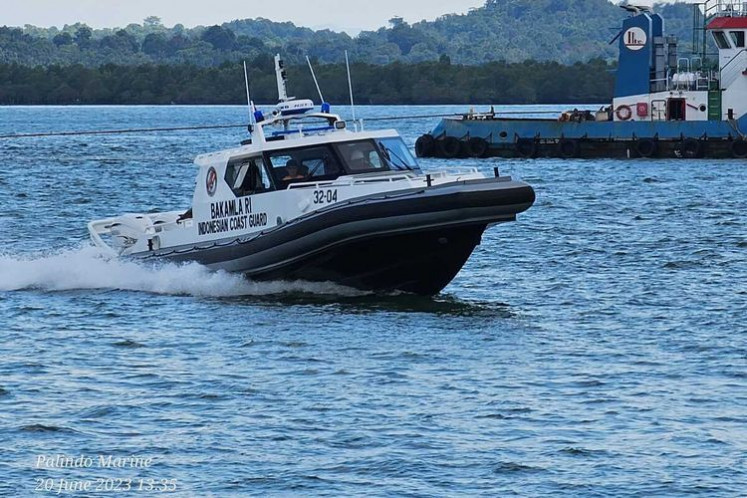 A Maritime and Security Agency (Bakamla) high-speed craft patrols on June 23, 2023, on Tanjung Uncang waters in Batam, Riau Islands. 

