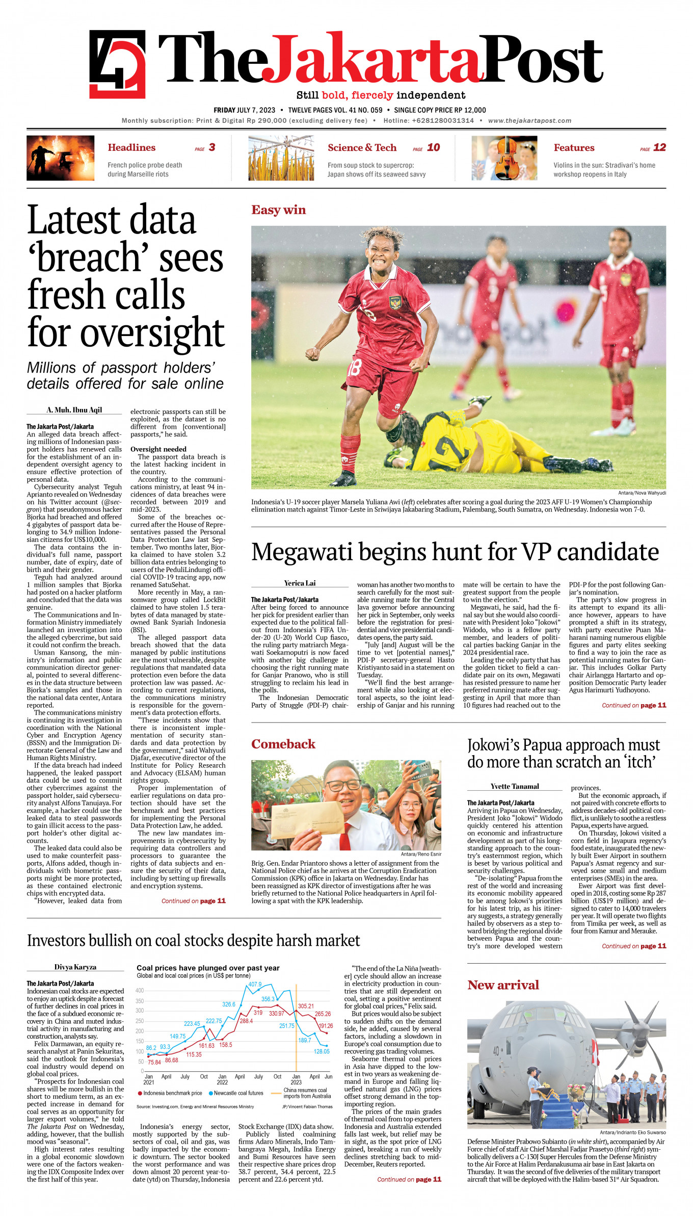 Frontpage - Fri, July 7, 2023 - The Jakarta Post