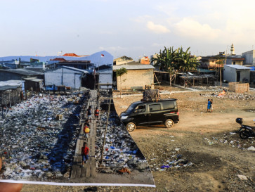 A photo of the children taken in 2021 is juxtaposed with a recent photo taken at the same location in 2023. One of the goals of the open-space class is to record changes.