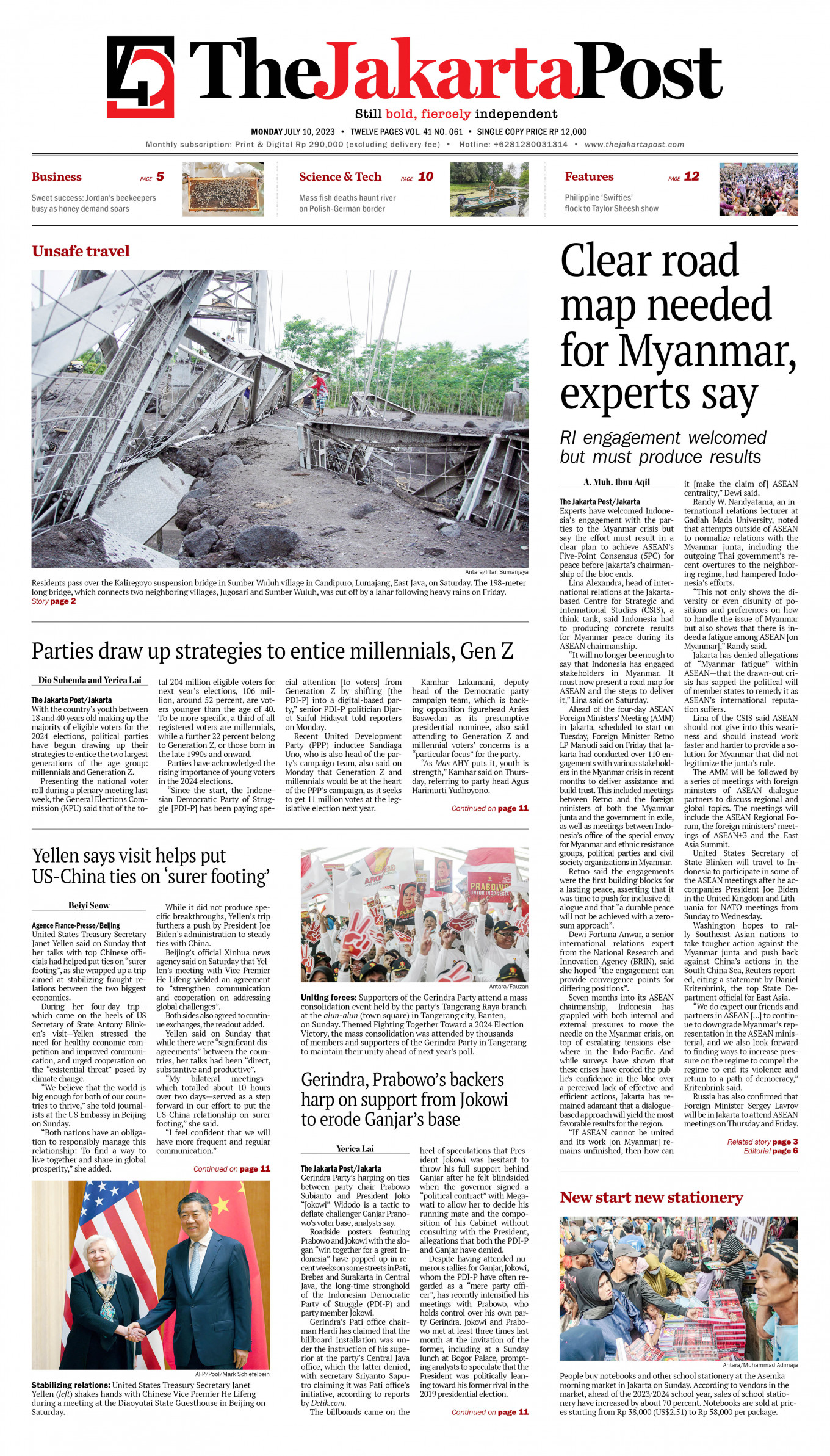 Frontpage - Mon, July 10, 2023 - The Jakarta Post