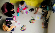 Children from a Cessna 206 plane, that crashed in thick jungle, play in a recovery center after being discharged from the Military Hospital in Bogota, Colombia, in this handout photo released and distributed on July 14, 2023 by Colombian Institute of Family Welfare.