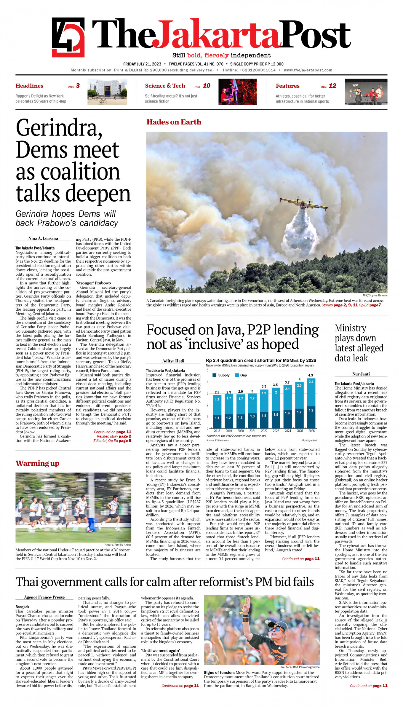 Frontpage - Fri, July 21, 2023 - The Jakarta Post