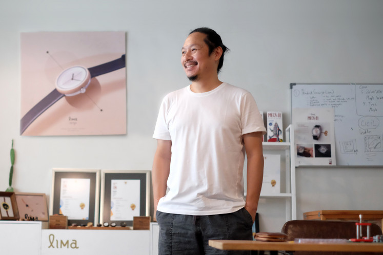 Design and function: Lima Watch founder Herman Tantriady is pictured in his Jakarta studio. After starting out with simple wooden cases, he has expanded the microbrand start-up to offer metal watches to meet global market demand.