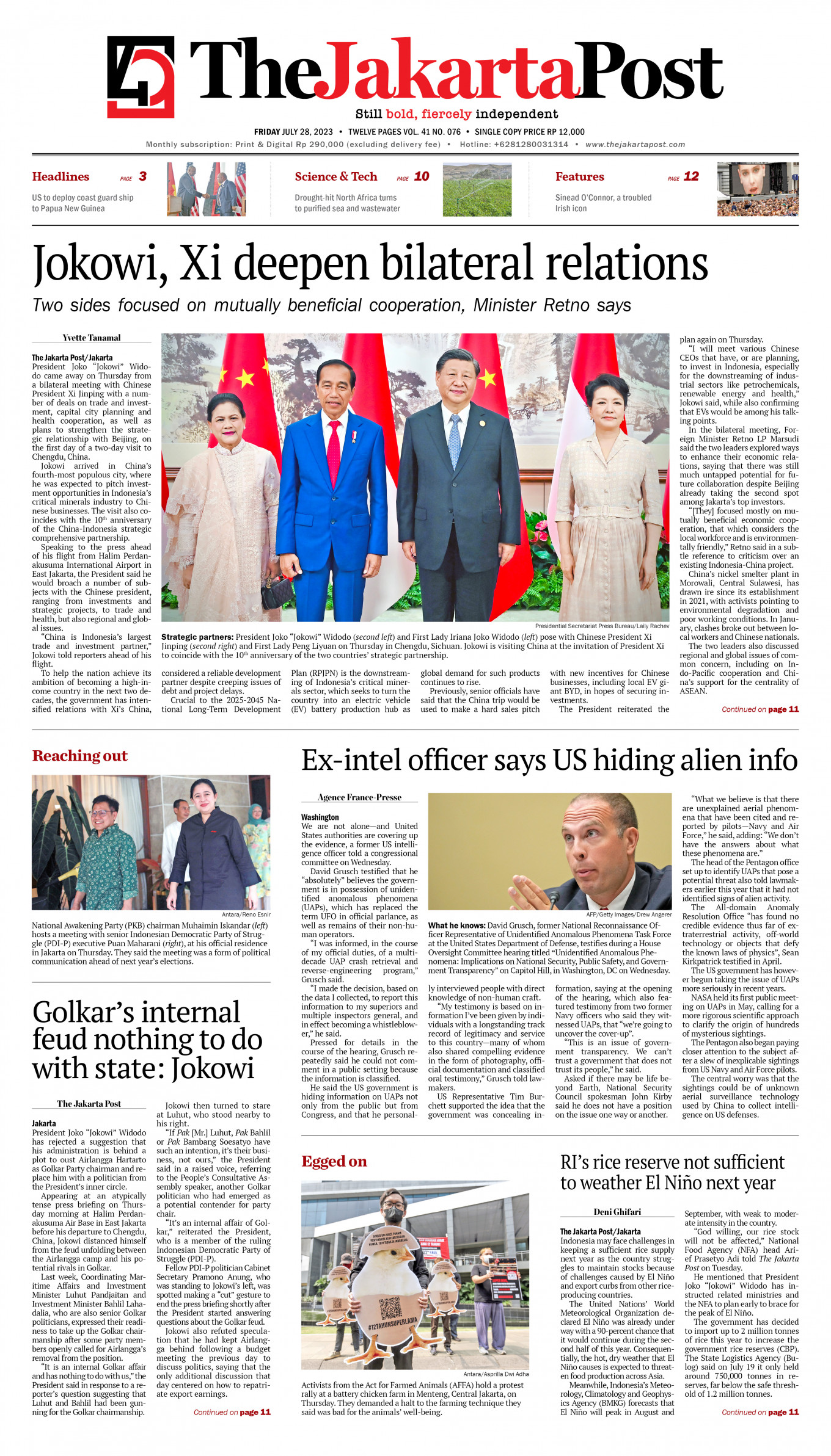 Frontpage - Fri, July 28, 2023 - The Jakarta Post